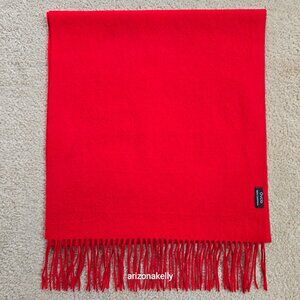 NWOT Red Cashmere Fringed Scarf Ovcio
